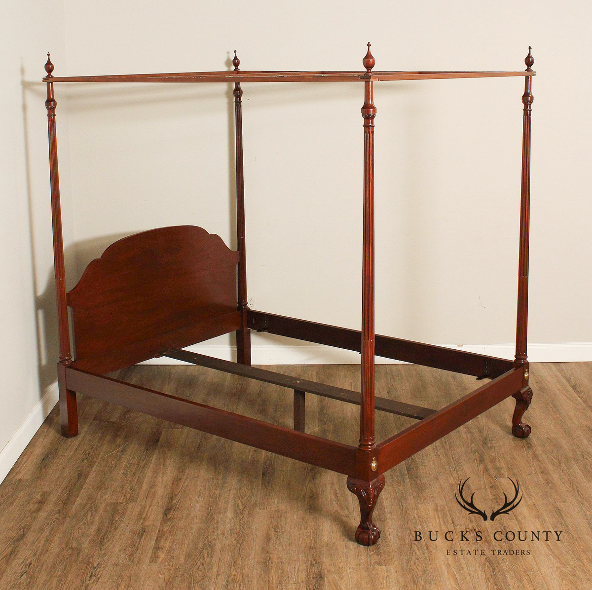 Baker Furniture Mahogany Queen Canopy Bed