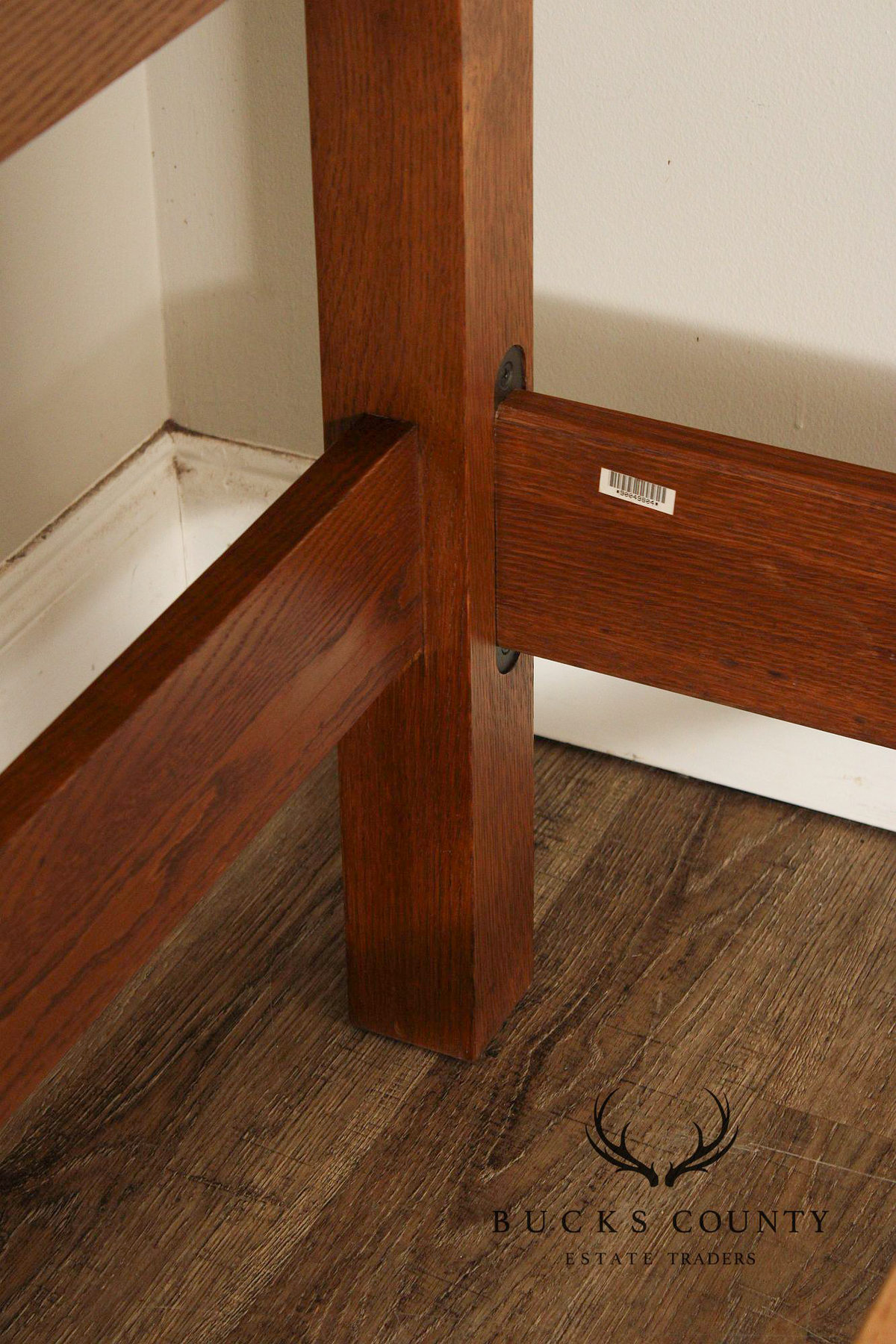 Stickley Mission Style Oak and Leather Queen Bed