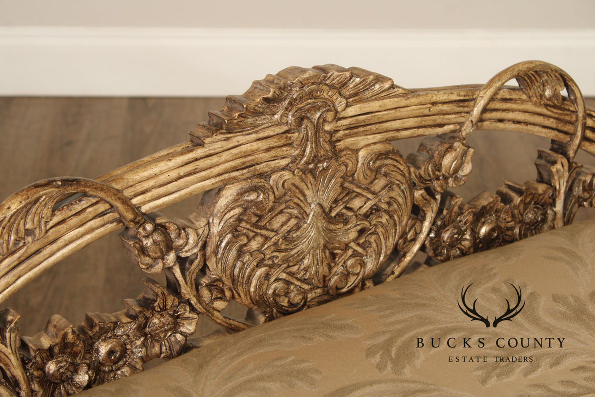 Italian Rococo Style Antiqued Window Bench