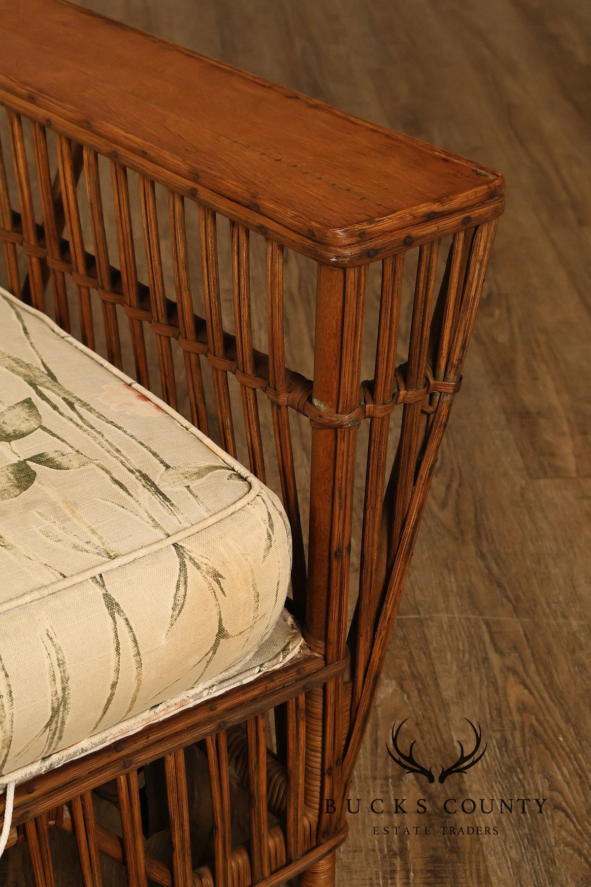 Antique Split Reed Rattan Sofa