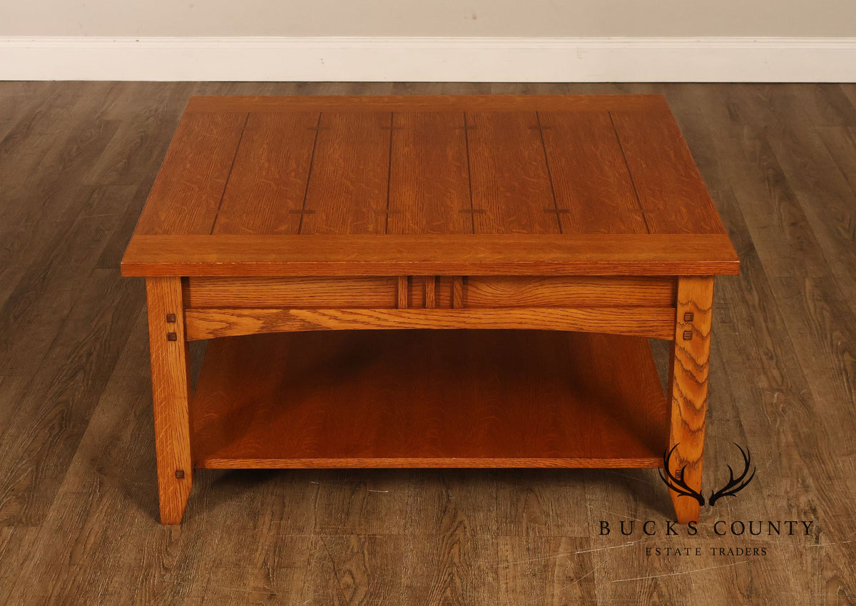 Mission Style Oak Two-Tier Coffee Table