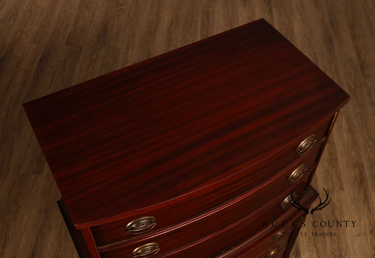 1940s Hepplewhite Style Mahogany Chest On Chest