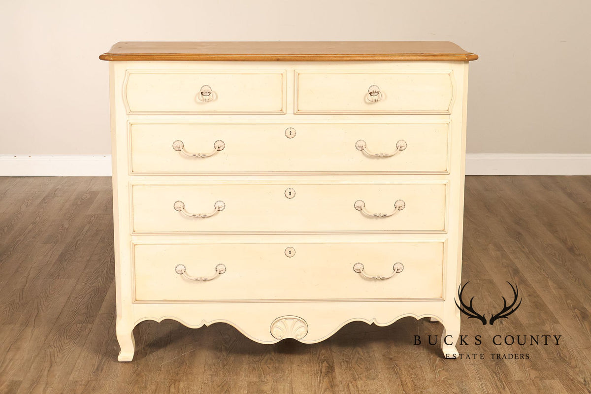 Ethan Allen 'Country French' Distress Painted Chest of Drawers