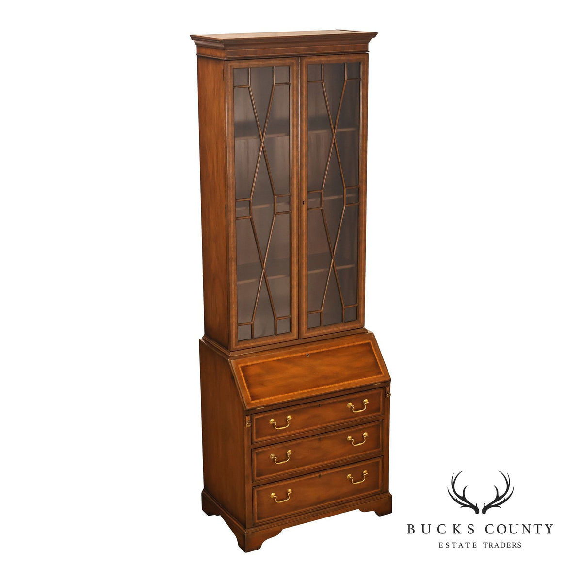 Kittinger Georgian Style Mahogany Secretary Bookcase