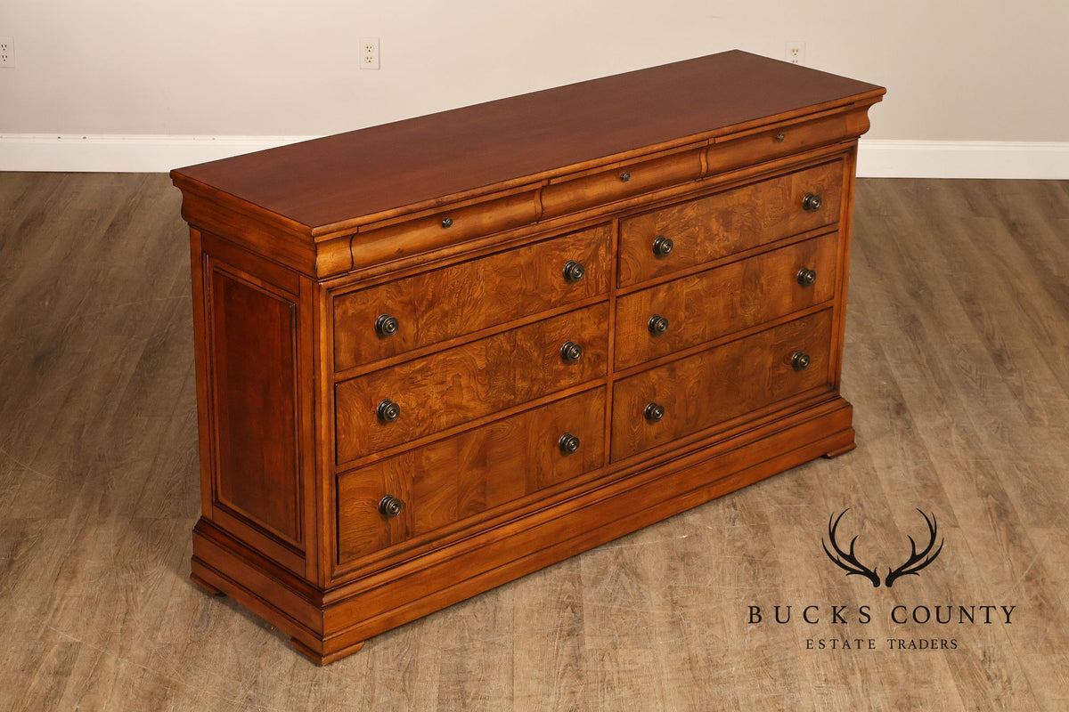 Ethan Allen 'Townhouse' Burlwood Double Dresser