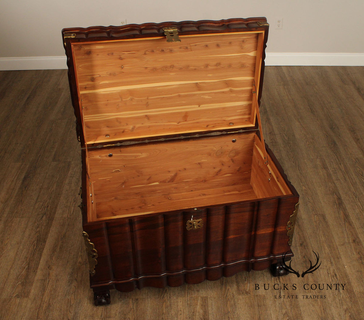 Colonial Style Hardwood And Cedar Trousseau Chest