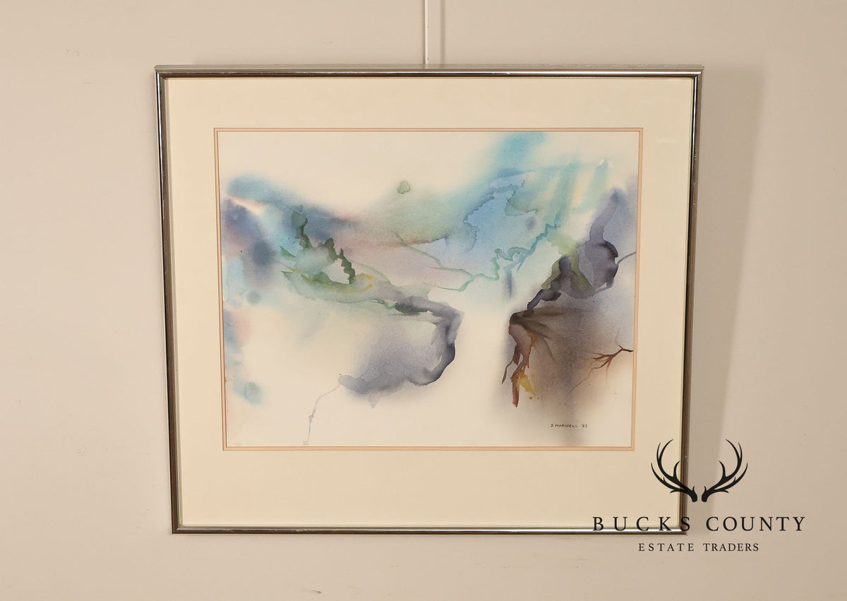 Suzanne S. Marinell Watercolor Painting, Waterfall