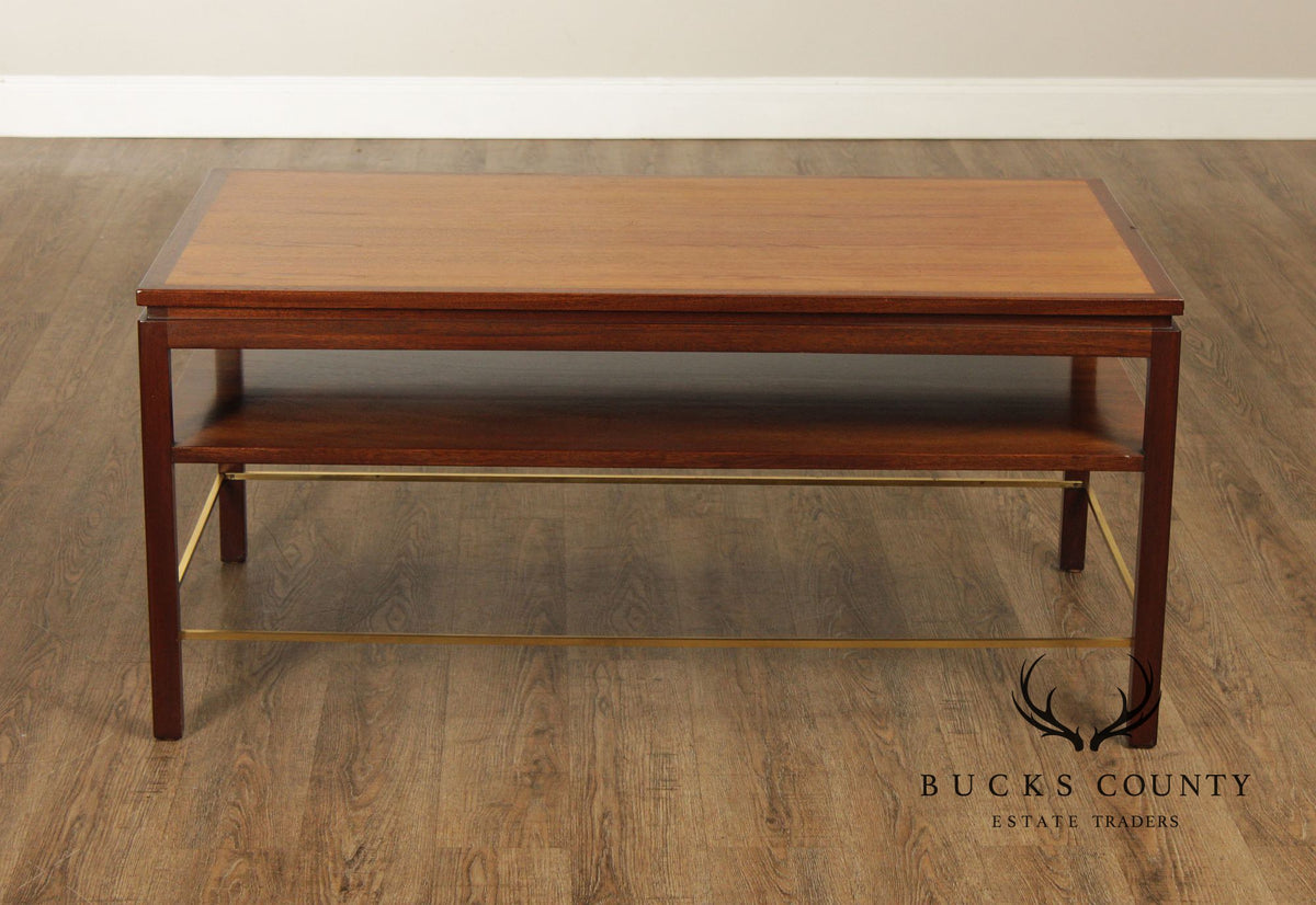 Edward Wormley for Dunbar Walnut And Brass Coffee Table