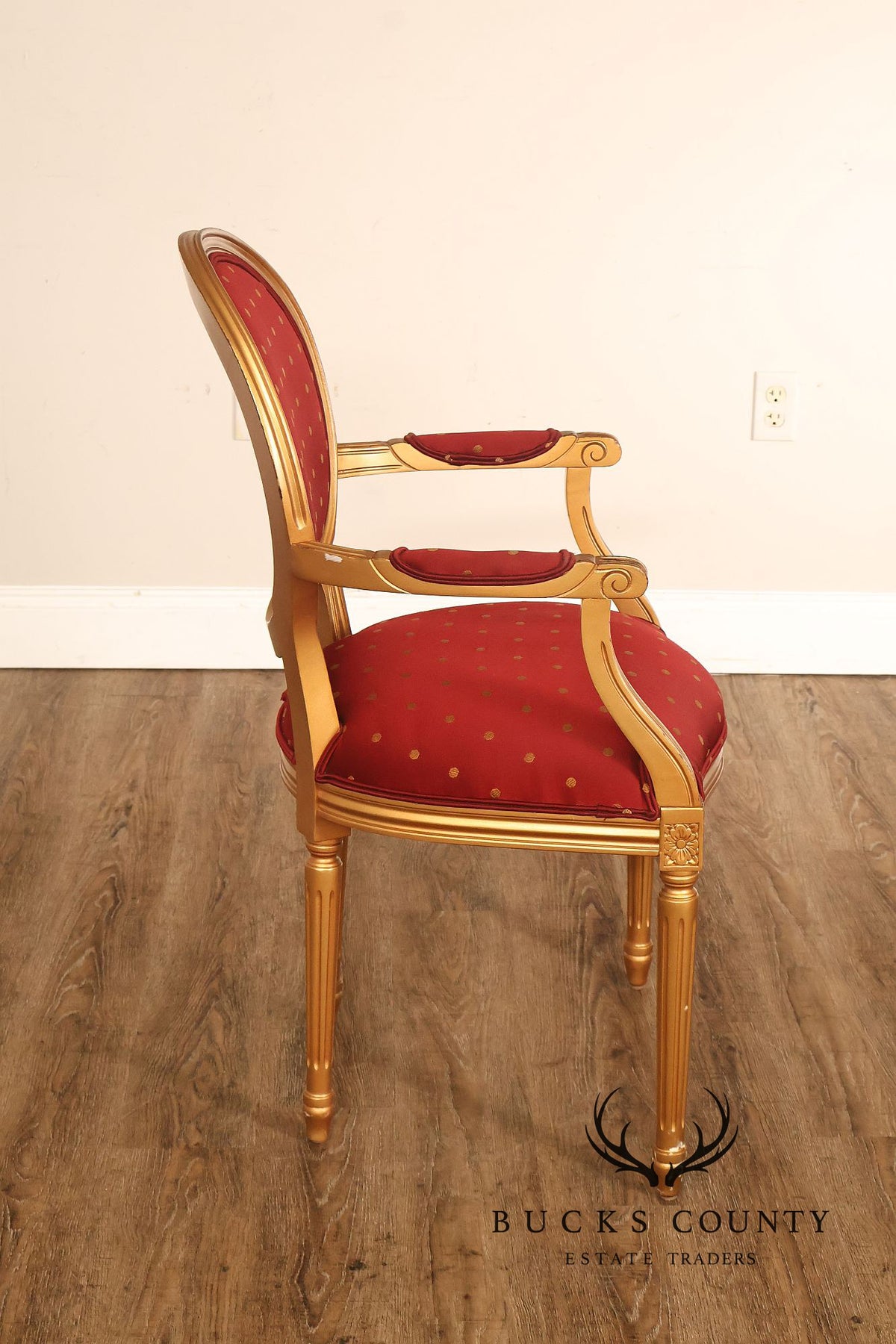 Ethan Allen French Louis XVI Style Giltwood Desk Chair