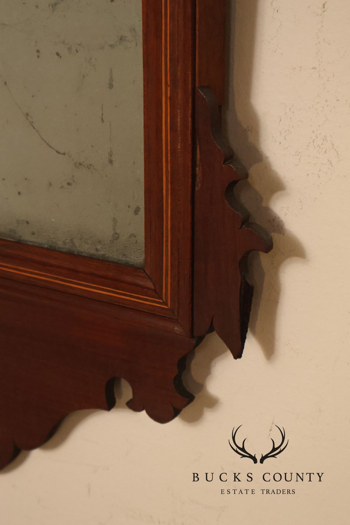 Antique Chippendale Style Mahogany Wall Mirror