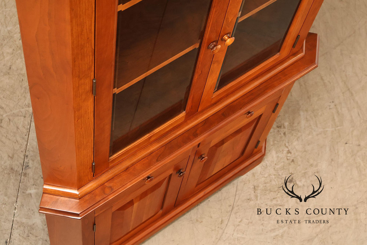 Hunt Country Furniture Cherry Corner Cabinet With Beveled Glass Doors