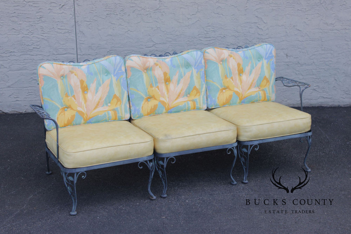 Woodard 'Chantilly Rose' Wrought Iron Outdoor Patio Sofa