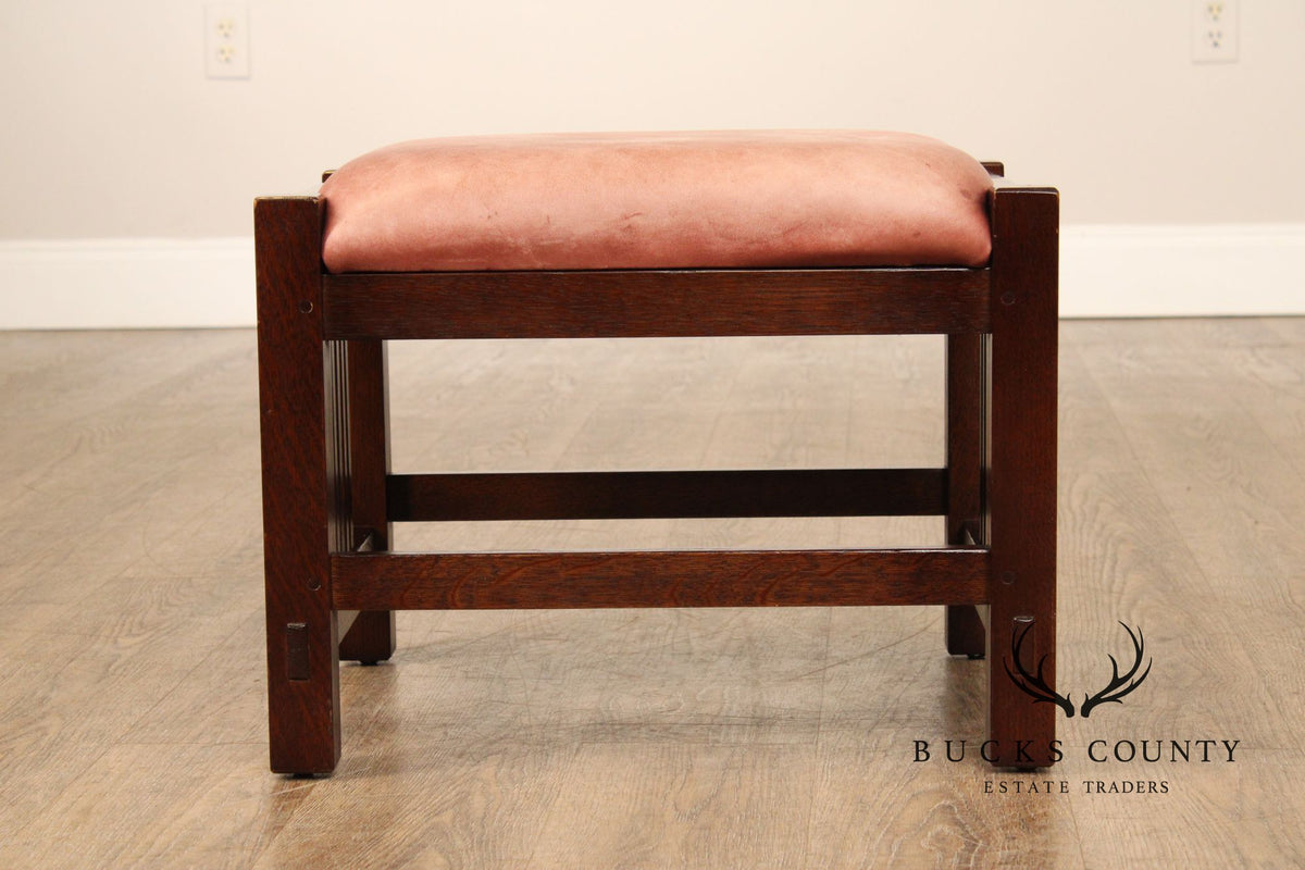 Stickley Mission Collection Oak and Leather Footstool
