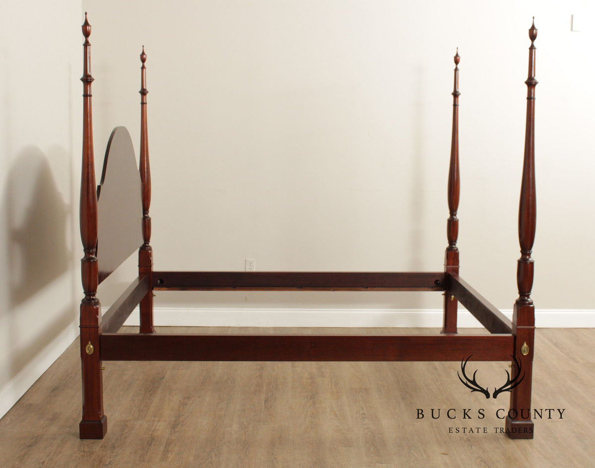 Custom Quality Federal Style Carved Mahogany California King Poster Bed Frame