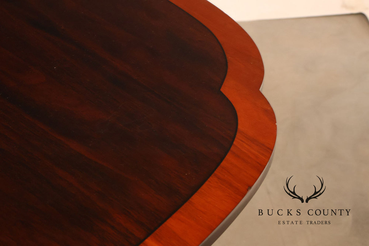 Stickley Mahogany Double Pedestal Dining Table with Inlay Banding