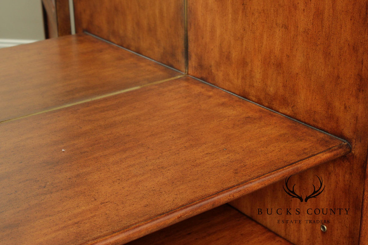 French Provincial Style Carved Wood Lighted Curio Display Cabinet