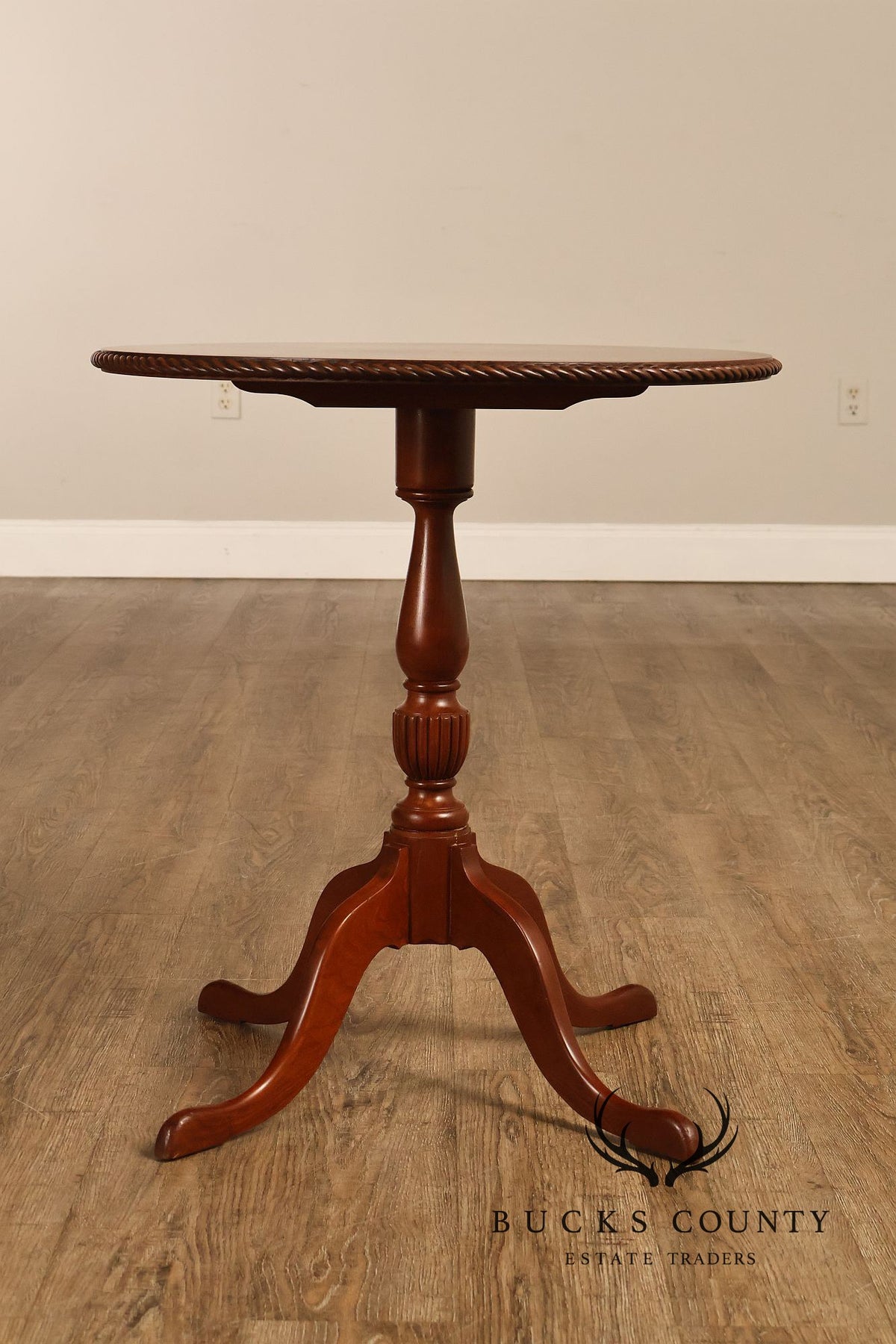 The Hillcrafters Guild Solid Cherry Tilt Top Tea Table