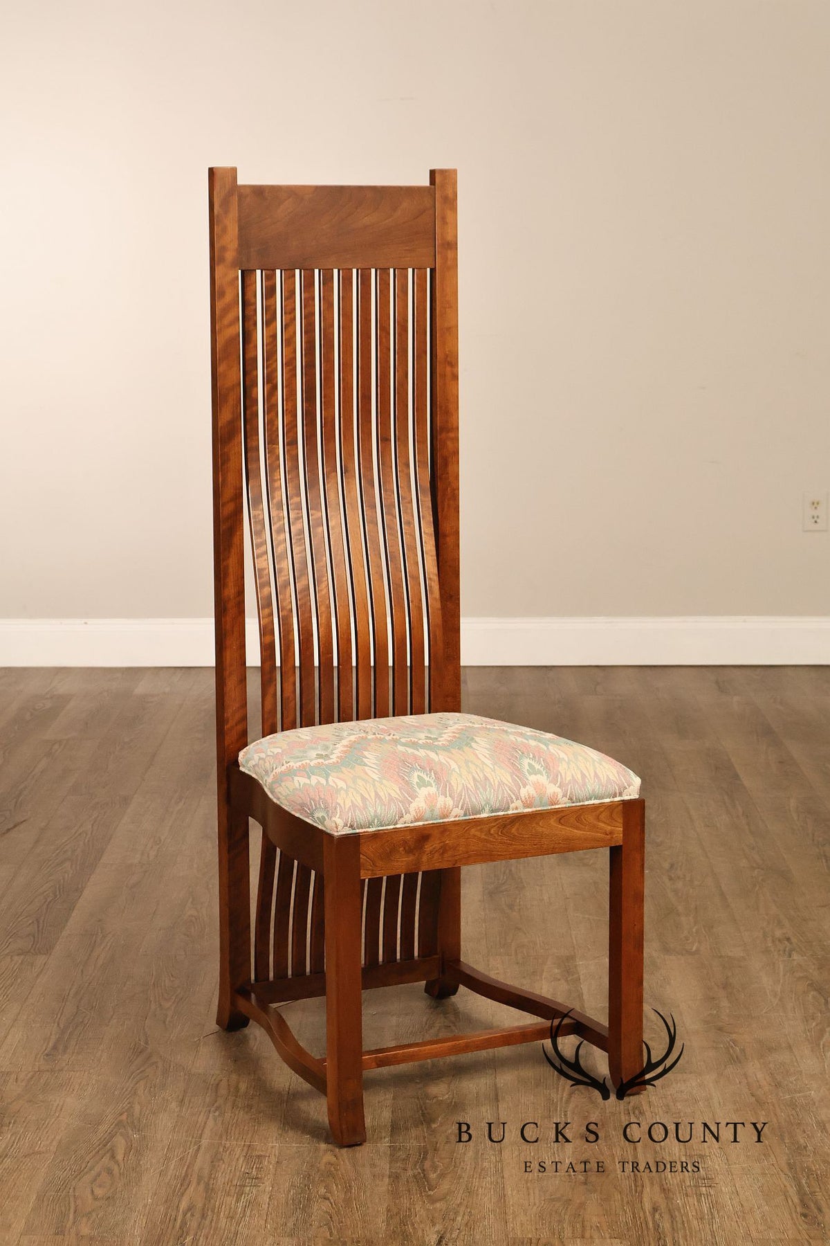 Paul Downs Cabinetmakers Set of Four Highback Spindled Cherry Dining Chairs