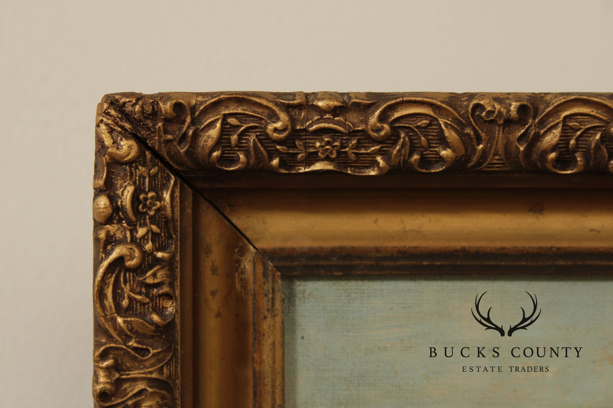 James Vincent Maginn Framed Painting, A Brood of Baby Chickens