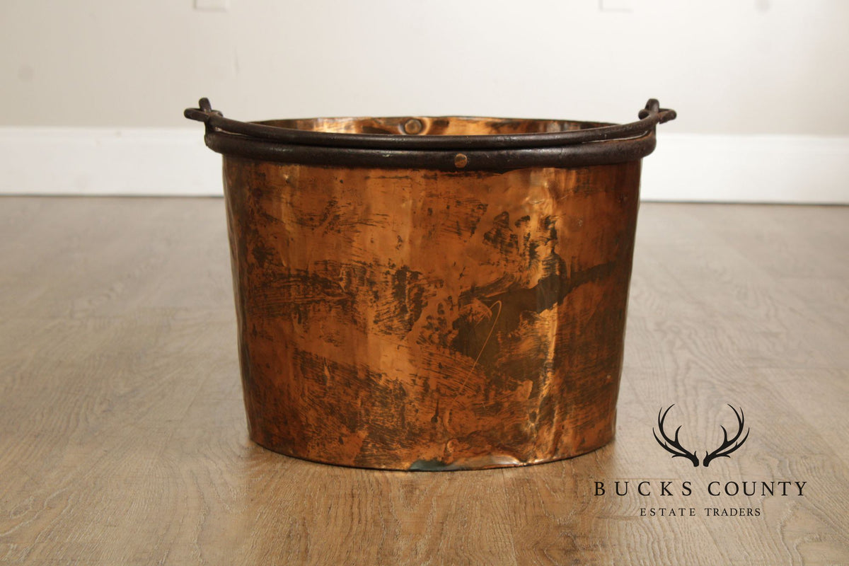 Antique Primitive Dovetailed Copper Kettle