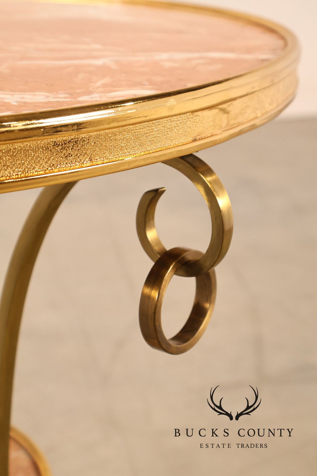 Neoclassical Style Pair of Marble Top Gueridon Side Tables