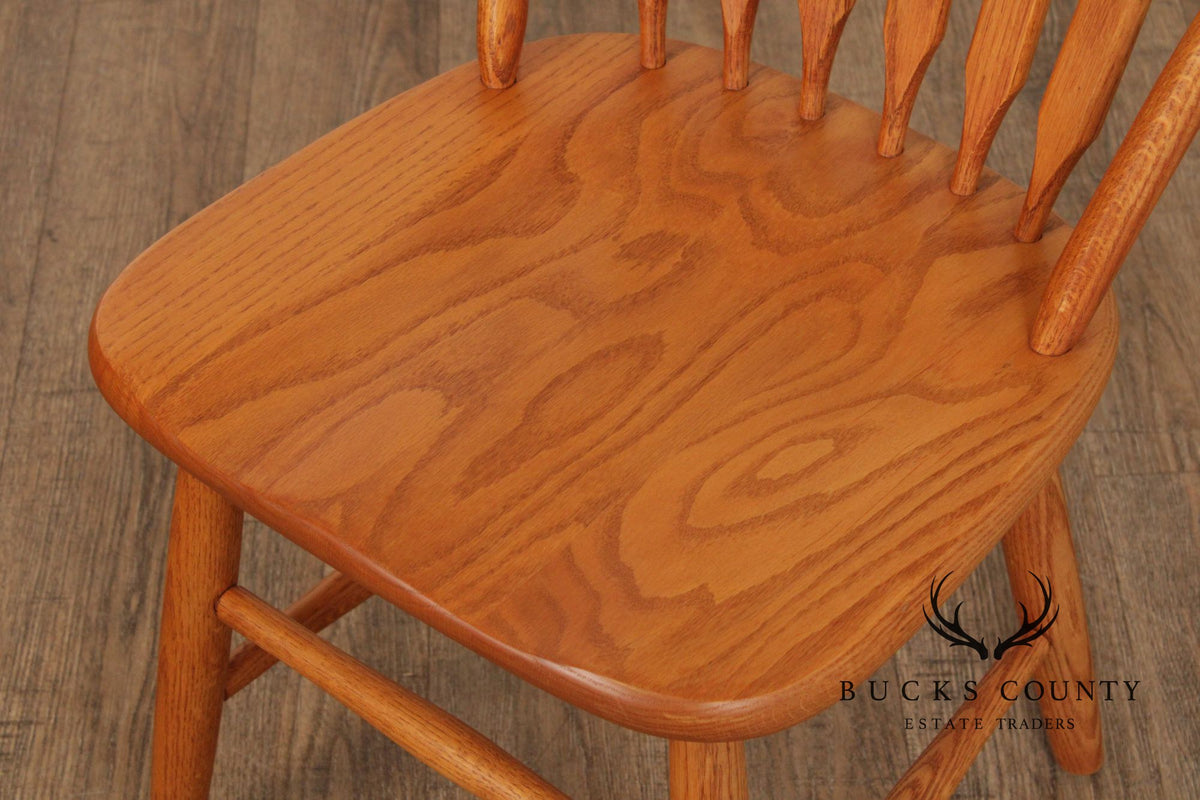 Traditional Set of Four Oak Windsor Dining Chairs