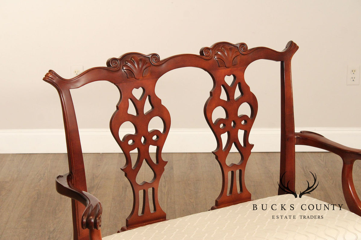 Century Chair Co. Chippendale Style Carved Mahogany Settee