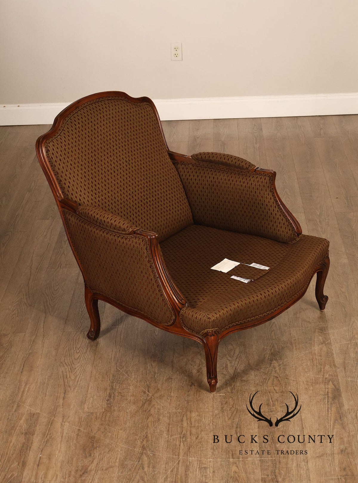 Ethan Allen French Louis XV Style 'Versailles' Armchair and Ottoman
