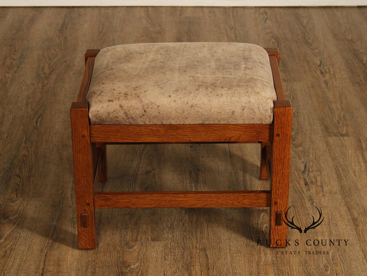 Stickley Mission Collection Oak and Leather Footstool