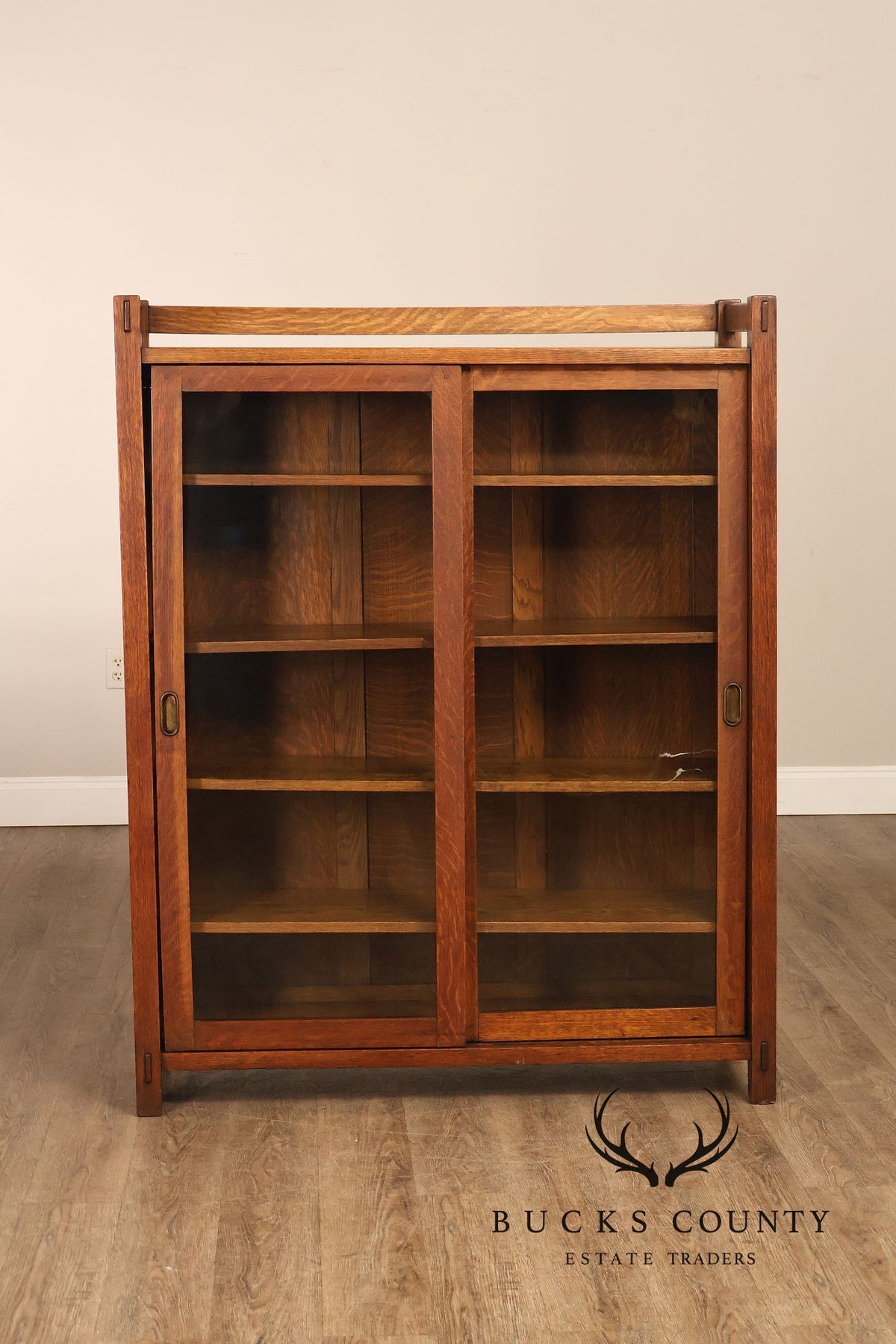 Harden Furniture Co. Antique Arts And Crafts Two Sliding-Door Bookcase