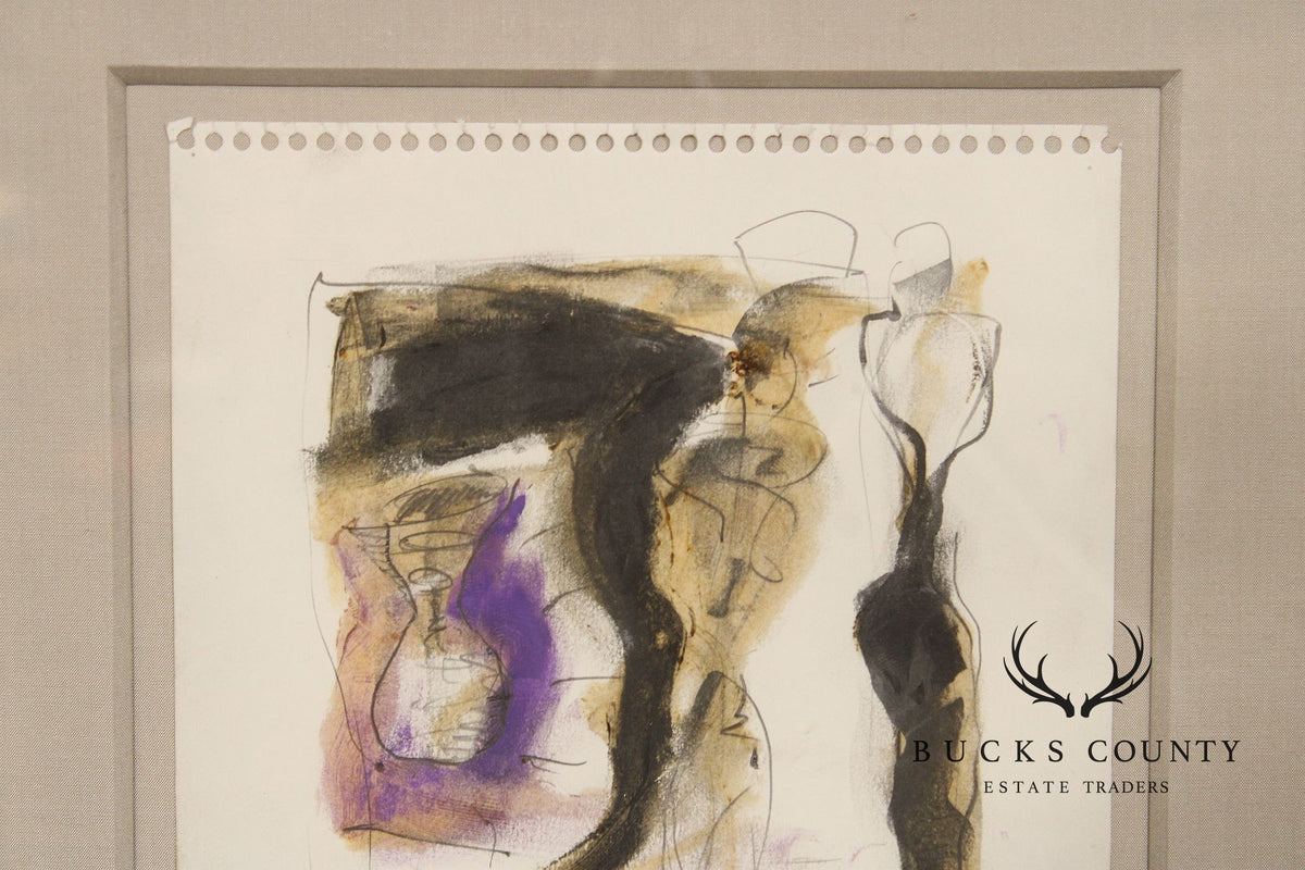Bryan Hunt Abstract Graphite on Paper, 'Four Movements IV'