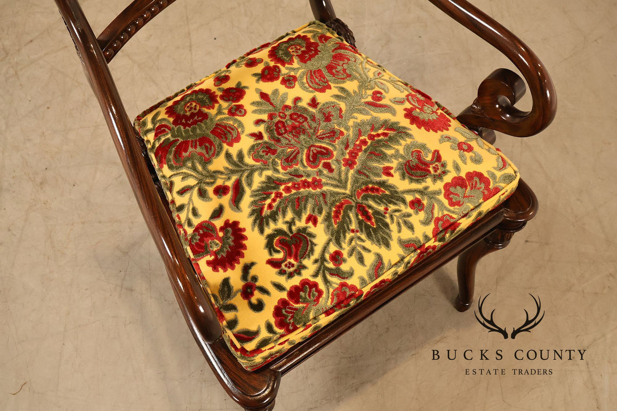 Smith & Watson Pair of Carved Mahogany Armchairs