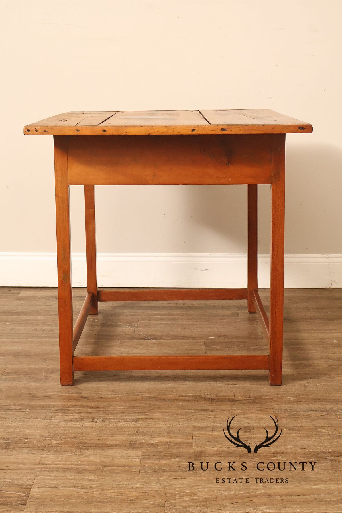 Antique Early American Plank Top Tavern Table