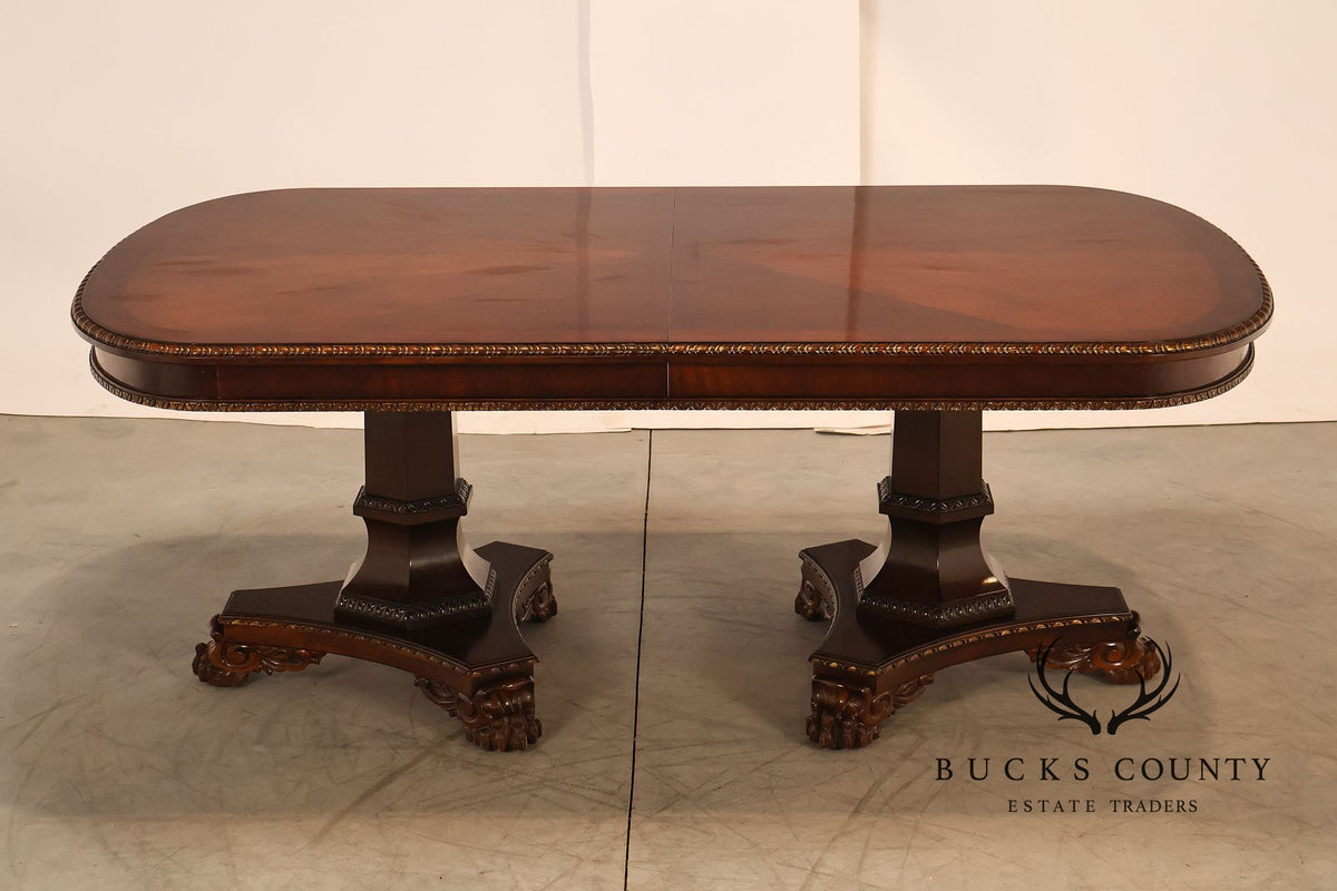 Century Furniture Expandable Cherry Pedestal Dining Table