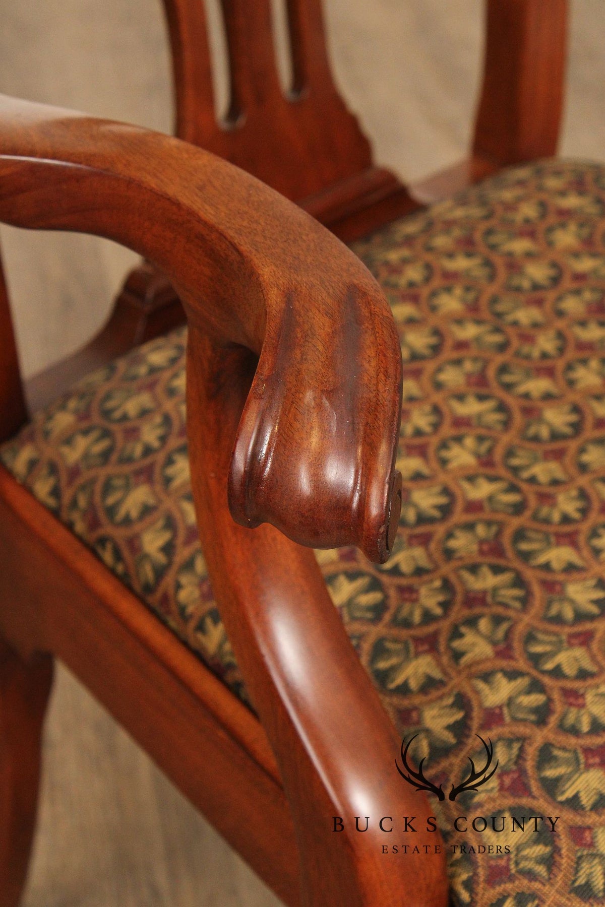 Stickley Chippendale Style Set of Eight Mahogany Dining Chairs