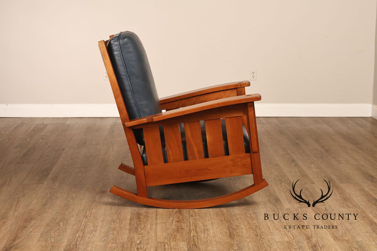 Stickley Mission Collection Cherry and Leather Rocker