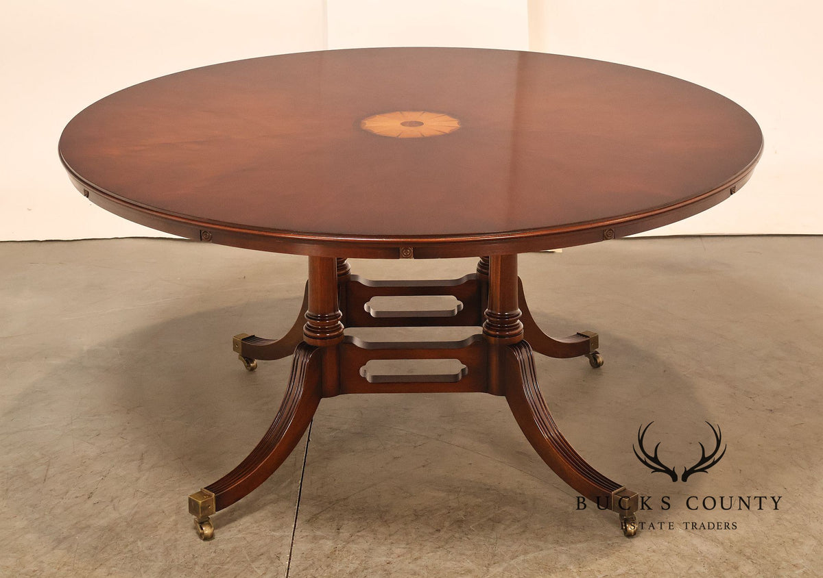 Bevan Funnell Inlaid Mahogany Round Extension Dining Table