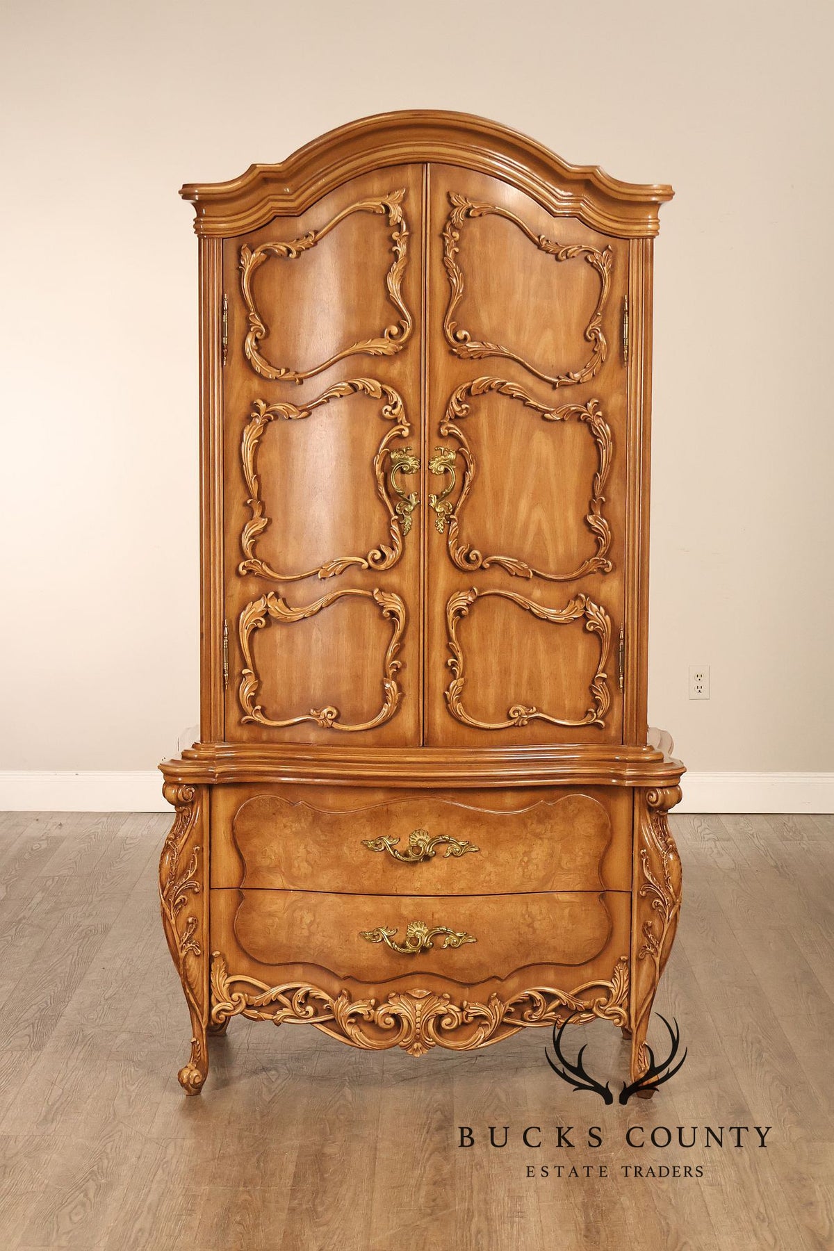 French Rococo Style Bombe Armoire Chest