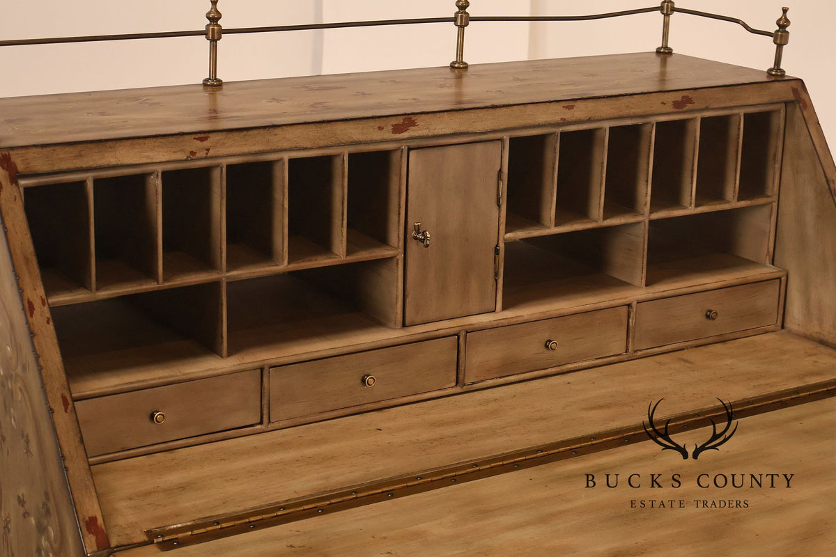 Drexel Heritage Lillian August French Rococo Style Painted Secretary Desk