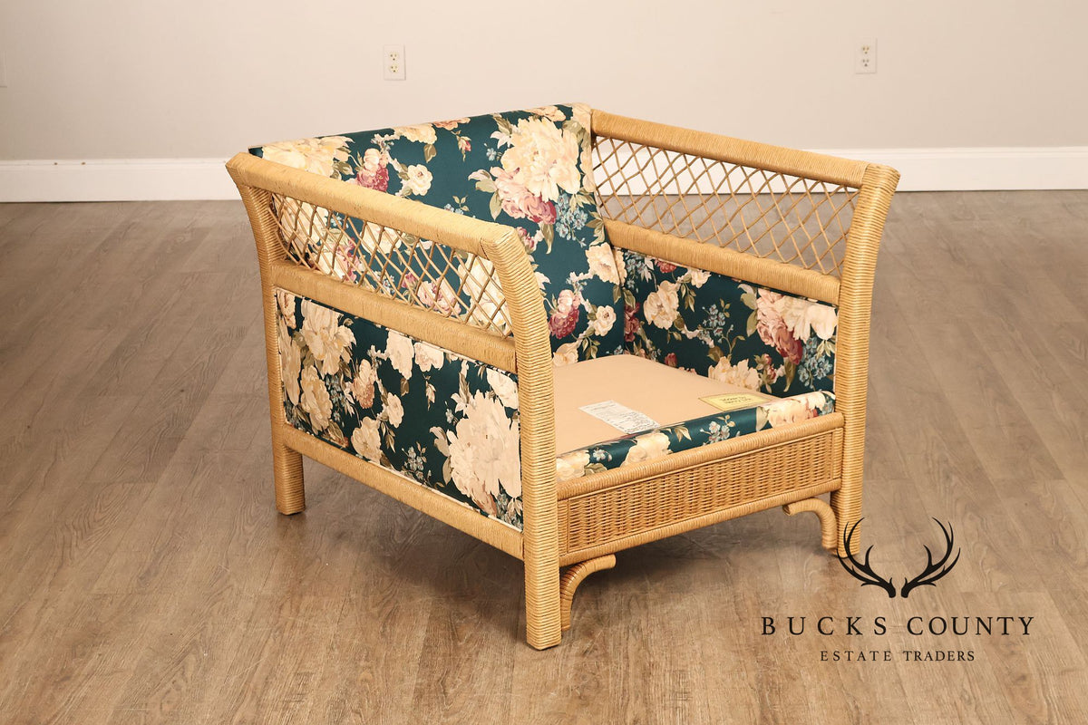 Lexington Henry Link Furniture Wicker Upholstered Lounge Chair