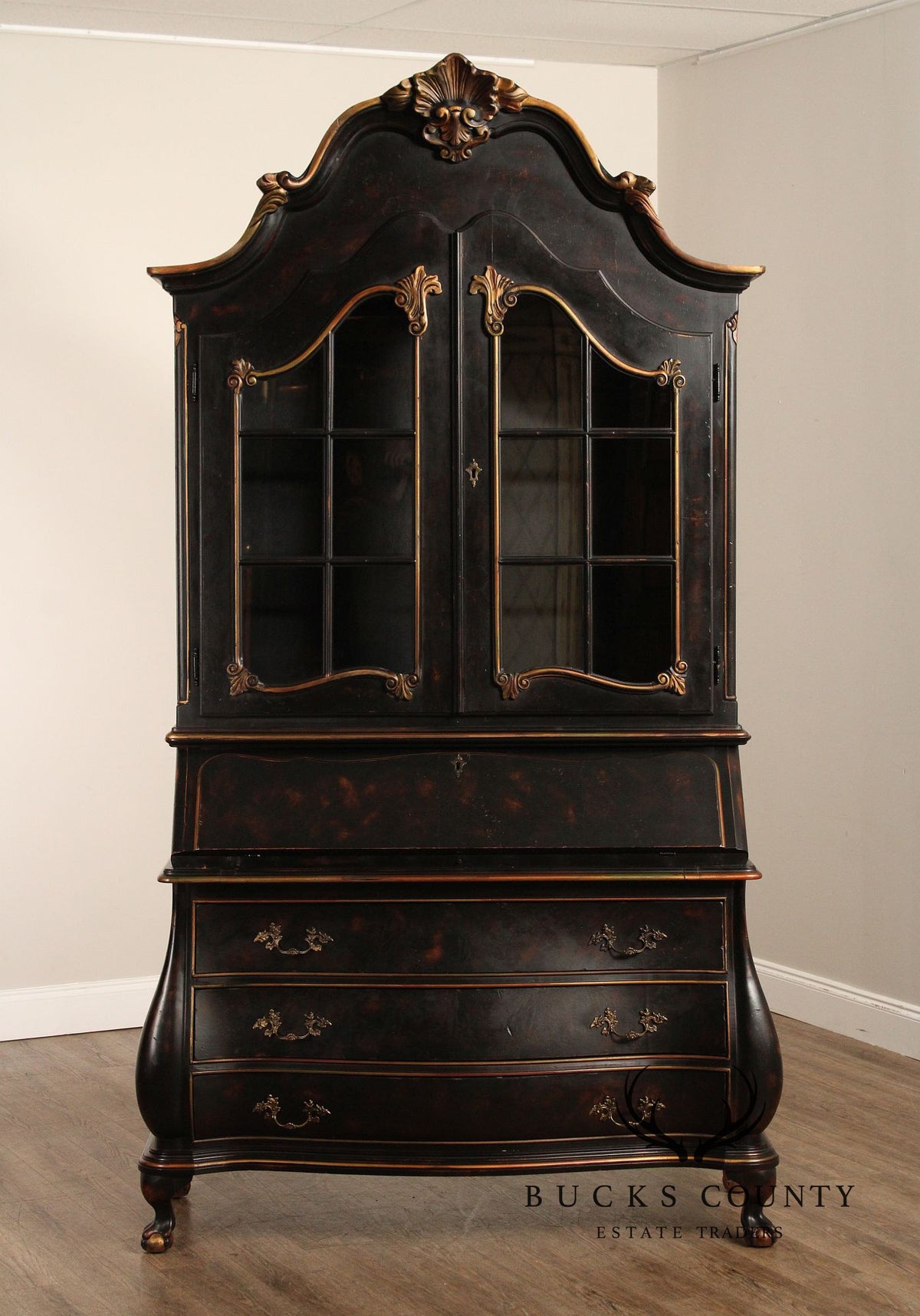 Hekman Italian Rococo Style Bombe Secretary Writing Desk