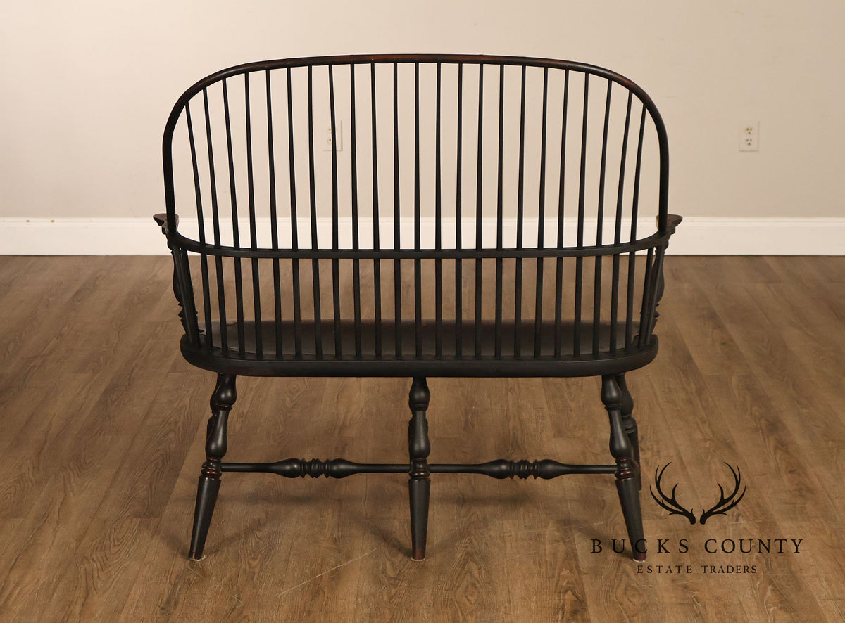 Custom Quality Black Painted Windsor Settee