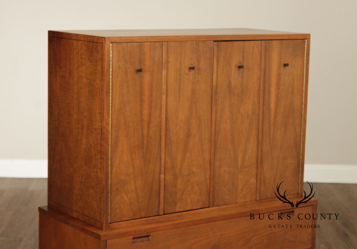 American Of Martinsville Mid-Century Modern Walnut Gentleman's Chest