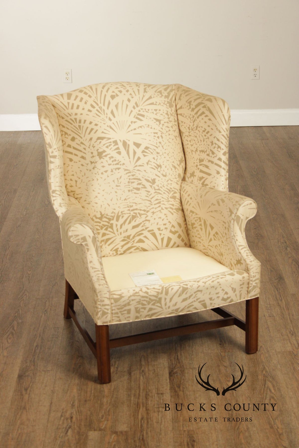 Drexel Chippendale Style Pair of Wingback Armchairs