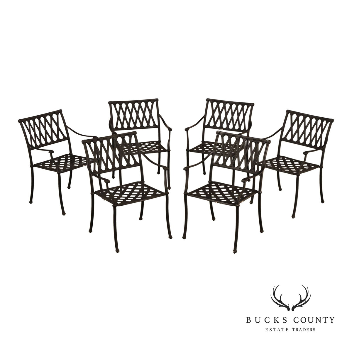 Hanamint Set Of 6 Cast Aluminum Patio Dining Chairs