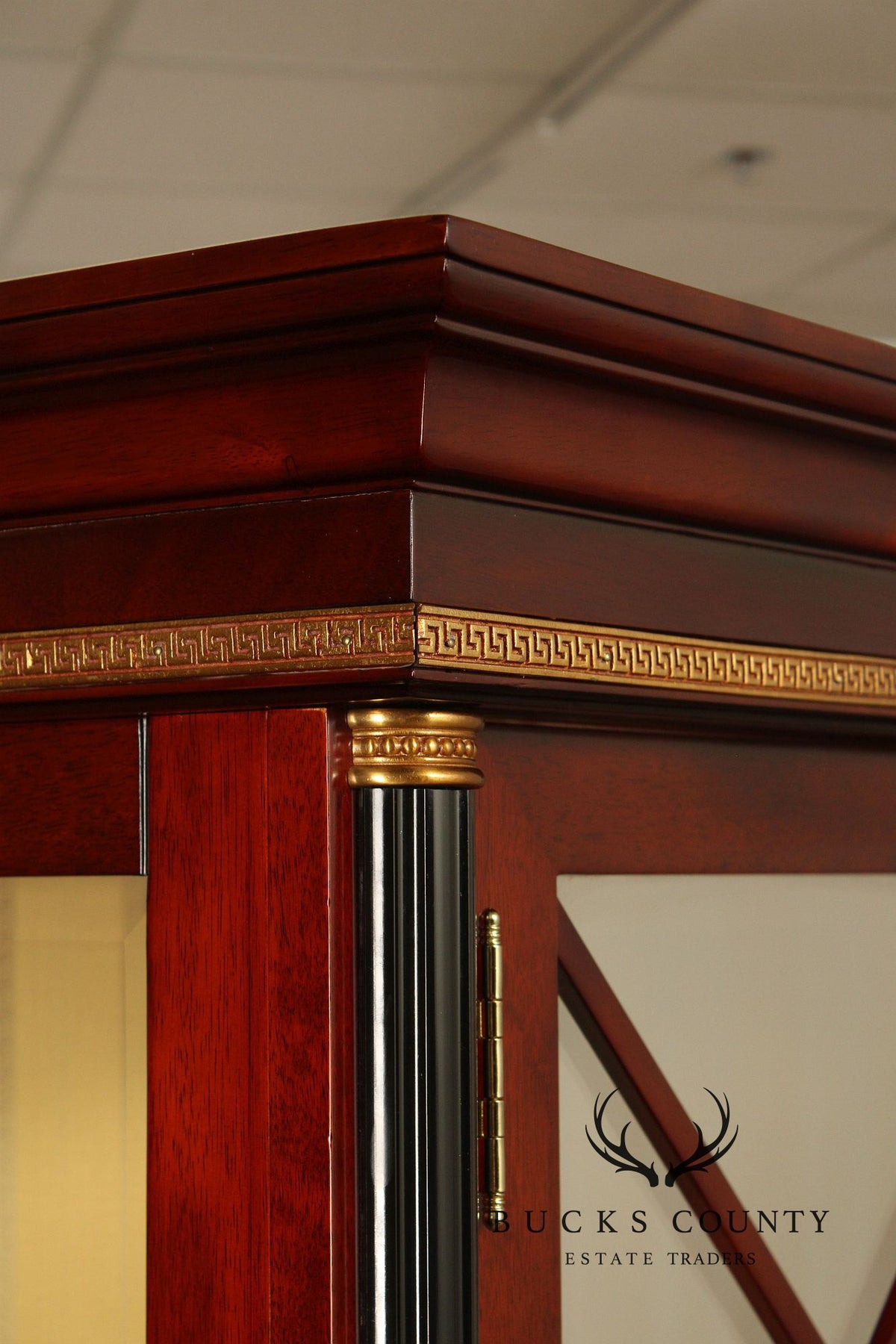 Regency Style Mahogany And Ebonized Pair Of Display Cabinets By Infinity Gigasso