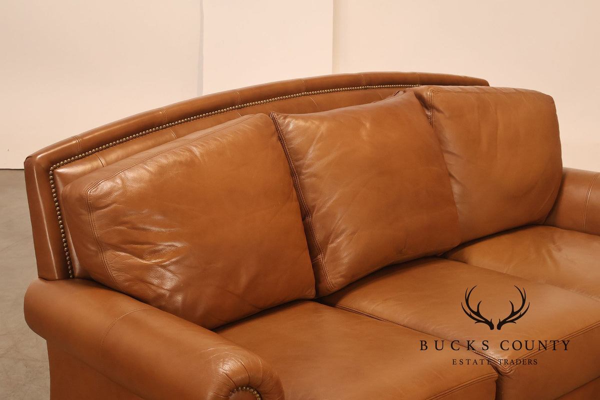 Ethan Allen 'Hyde' Three-Seat Leather Sofa