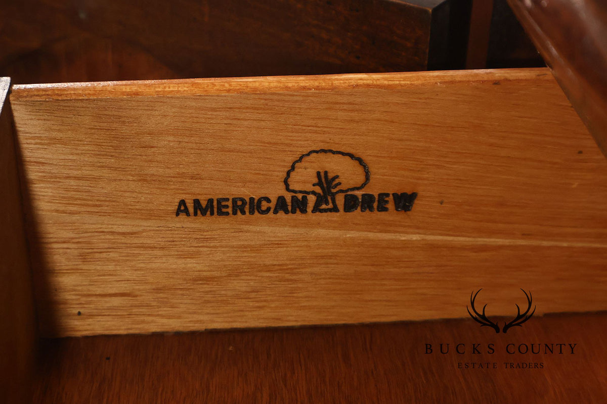 American Drew French Country Style Walnut Flip Top Server