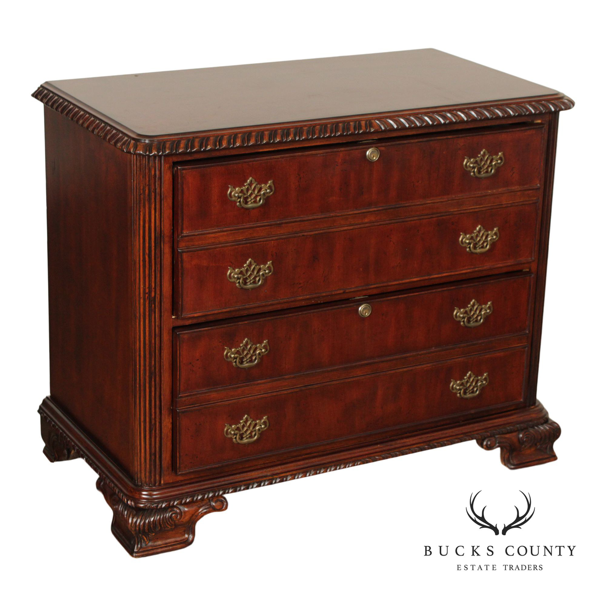 Hooker Furniture 'Seven Seas' Georgian Style Carved Mahogany File Cabinet