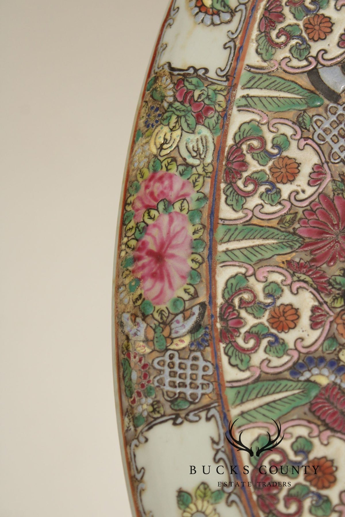 Chinese Monumental Famille Rose Porcelain Charger
